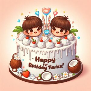 Happy Birthday Cake For Twins Happy Birthday Wishes