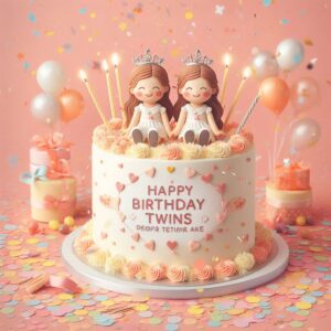 Happy Birthday Cake For Twins Happy Birthday Wishes