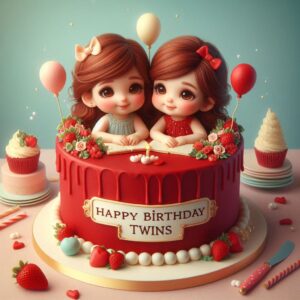 Happy Birthday Cake For Twins Happy Birthday Wishes