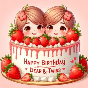 Happy Birthday Cake For Twins Happy Birthday Wishes