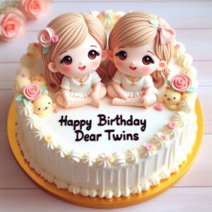 Happy Birthday Cake For Twins Happy Birthday Wishes