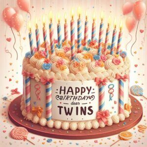 Happy Birthday Cake For Twins Happy Birthday Wishes