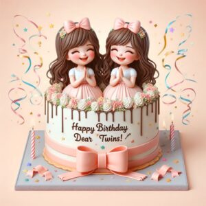 Happy Birthday Cake For Twins Happy Birthday Wishes