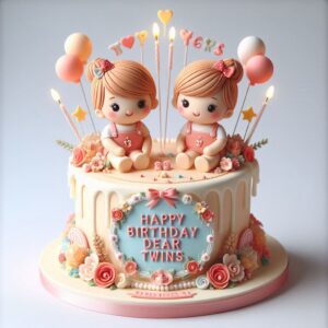 Happy Birthday Cake For Twins Happy Birthday Wishes