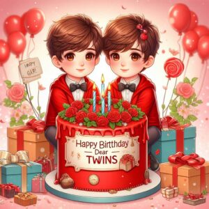 Happy Birthday Cake For Twins Happy Birthday Wishes