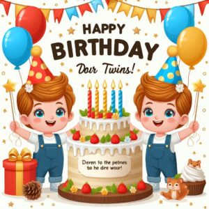 Happy Birthday Cake For Twins Happy Birthday Wishes