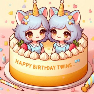 Happy Birthday Cake For Twins Happy Birthday Wishes