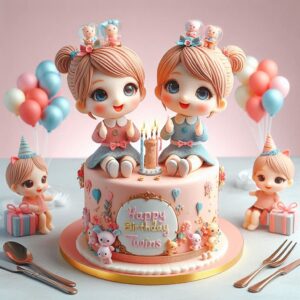 Happy Birthday Cake For Twins Happy Birthday Wishes