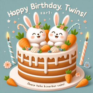 Happy Birthday Cake For Twins Happy Birthday Wishes