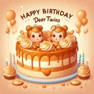 Happy Birthday Cake For Twins Happy Birthday Wishes