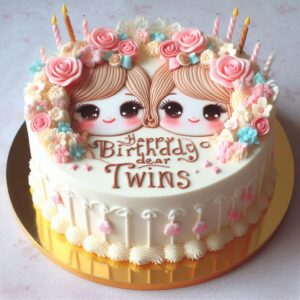 Happy Birthday Cake For Twins Happy Birthday Wishes