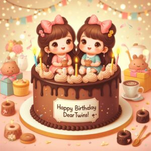 Happy Birthday Cake For Twins Happy Birthday Wishes