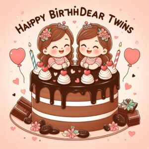 Happy Birthday Cake For Twins Happy Birthday Wishes