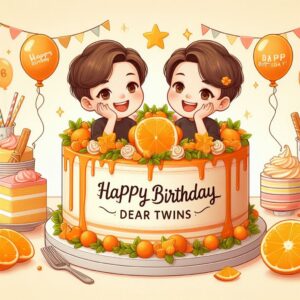 Happy Birthday Cake For Twins Happy Birthday Wishes