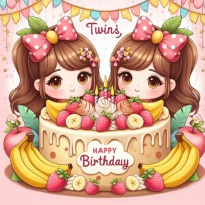 Happy Birthday Cake For Twins Happy Birthday Wishes